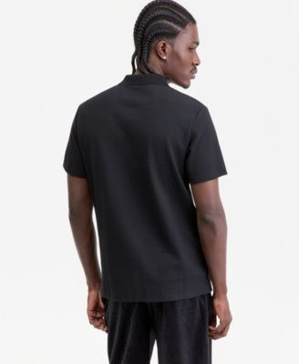 Men's Waffle-Knit Polo Shirt