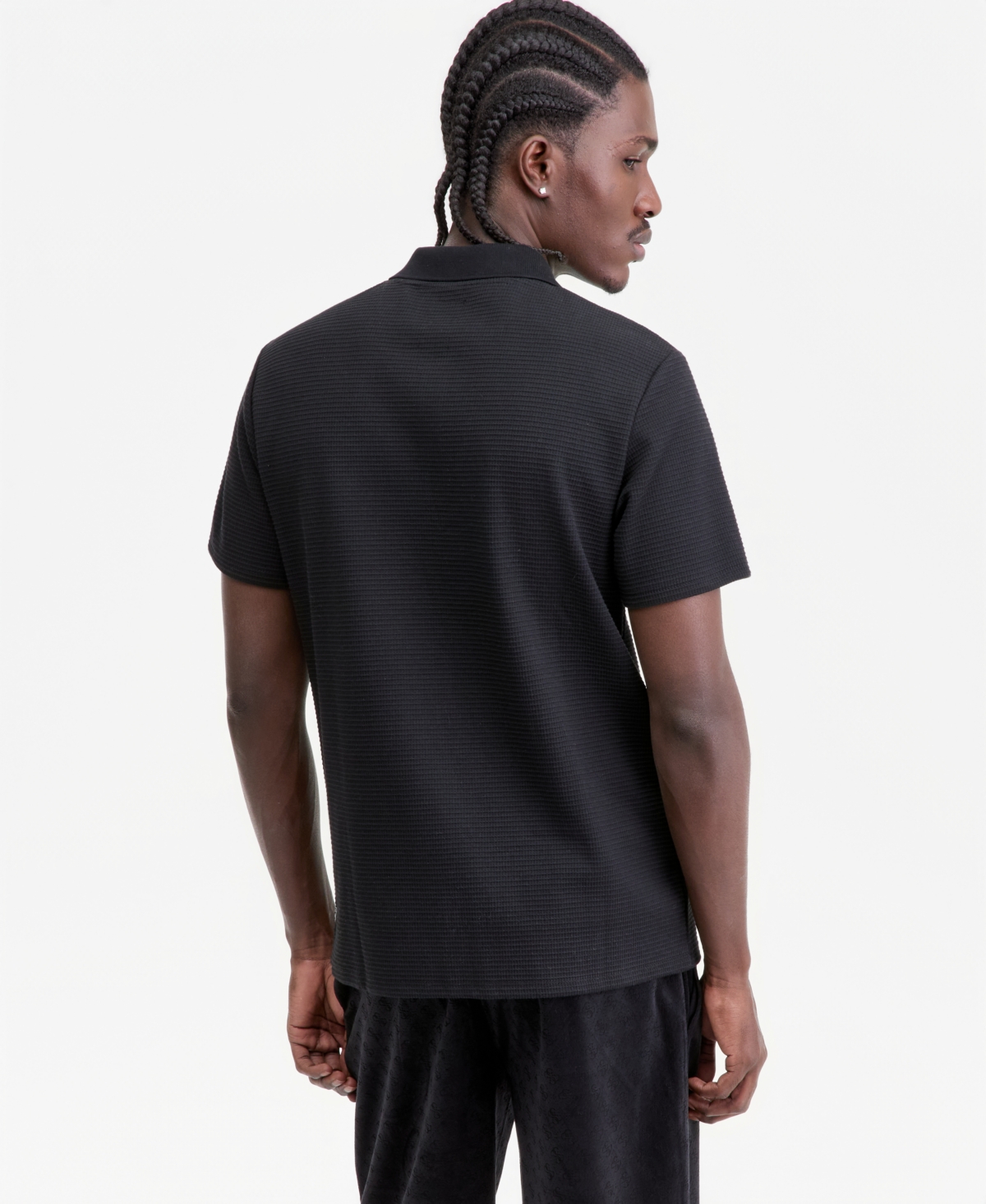 Guess Men's Waffle-Knit Polo Shirt