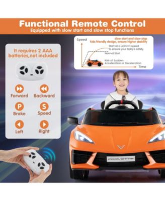 12V Electric Kids Ride On Car Licensed Chevrolet Corvette C8 with Remote Control Ages 3+ Years Old