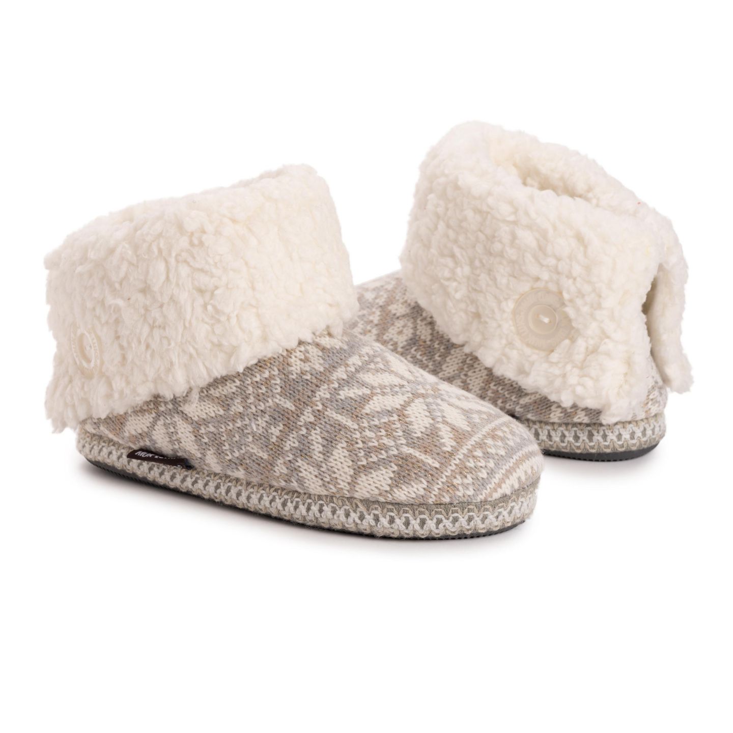 Женские тапочки MUK LUKS Melinda Cuff Boot Faux-Fur, цвет: Серый — фото 7