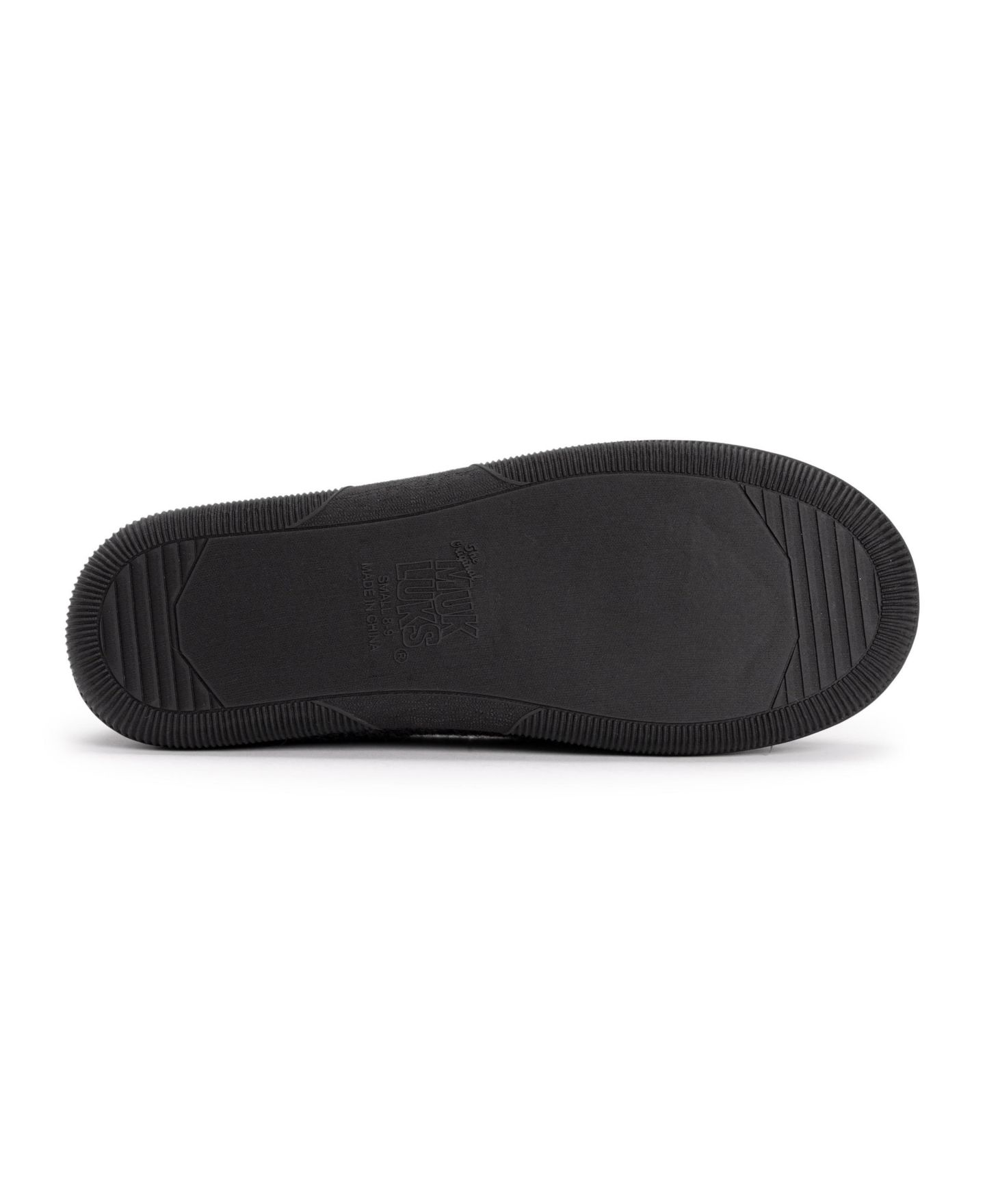 Мужские тапочки MUK LUKS Faux Wool Moccasin Slippers, цвет: Чёрный — фото 3