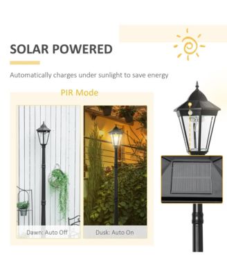 8' Outdoor Solar Light Post, Motion Activated Lamp, for Garden,