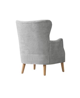 Caden 28.5" Modern Boucle Wingback Armchair With Solid Wood Legs