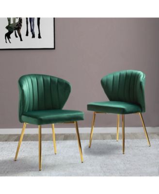 Set of 2  Polyester Velvet Modern Design, Upholstered  Milia Dining Chair
