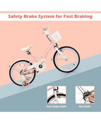 18'' Kids Bike Toddlers Adjustable Freestyle Bicycle with Training Wheels