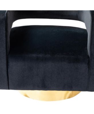 Carisa Contemporary Swivel 29.5" W Barrel Chair with Metal Base