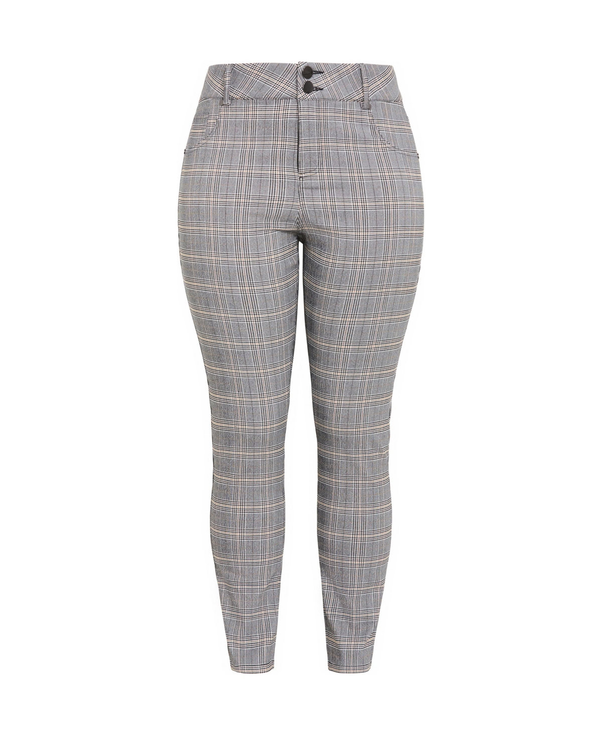 City Chic Women's Plus Bengaline Check Pant