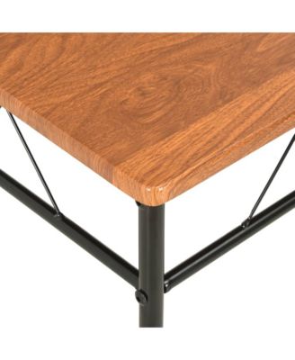 Dining Chair Set of 4 Brown and black MDF and Steel Standard