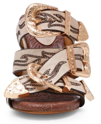 Women's Farra Strappy Western Buckled High-Heel Dress Mules