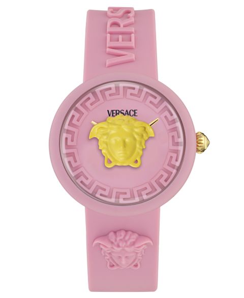 Детские часы Versace Medusa Pop с розовым силиконовым ремешком, 32 мм