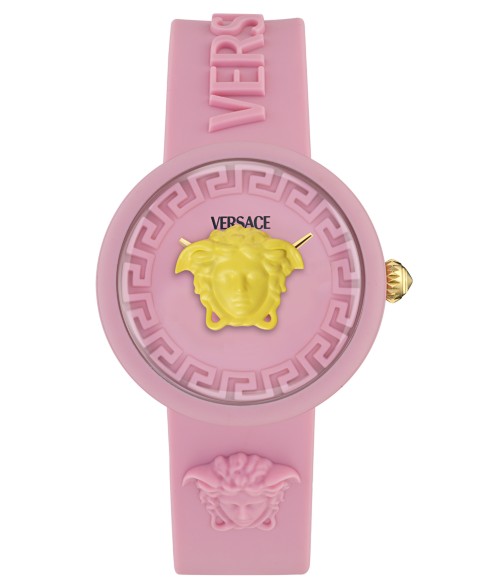 Versace Kids Medusa Pop Pink Silicone Strap Watch 32mm