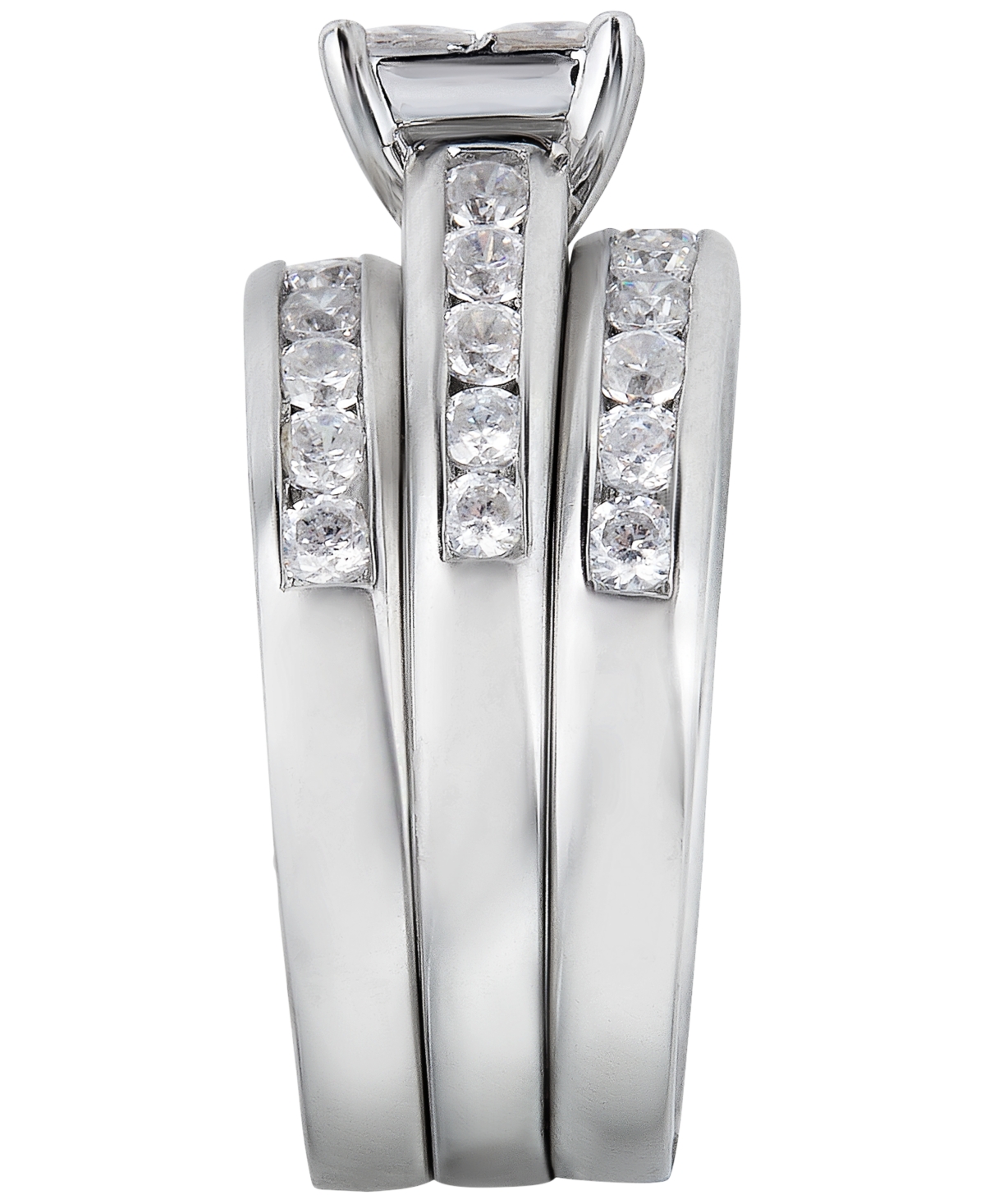 Macy's Diamond Princess Cut 3-Pc. Bridal Set (2 ct. t.w.) in 14k White Gold