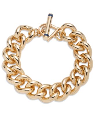 Lauren Ralph Lauren - Gold-Tone Navy Toggle Flex Bracelet