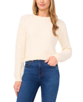 CeCe - Women's Long-Sleeve Cable-Knit Sweater