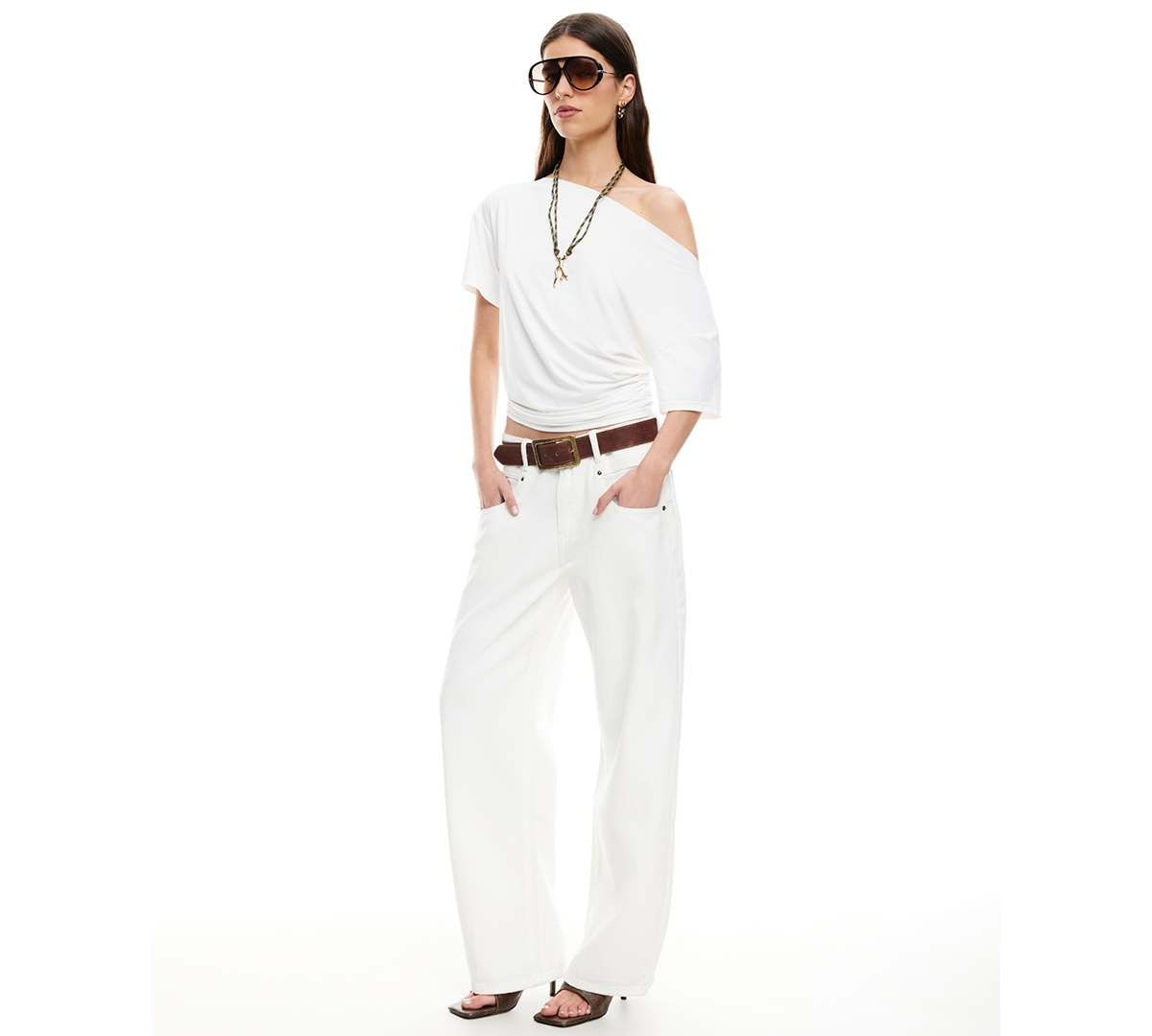 Lioness Women's Wildlands Off-the-shoulder Pull-on Top In White