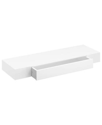 Wall Mounted Shelf Set of 2 White MDF 31.5 in