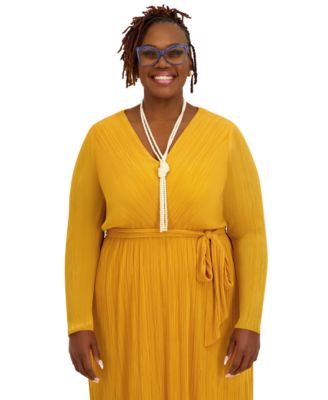 Women's V-Neck Long-Sleeve Dress