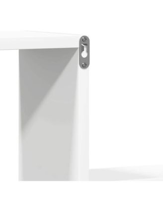 Wall Shelf Set of 2 White Engineered wood