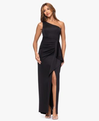 Women's One-Shoulder Side Ruffle Long Dress