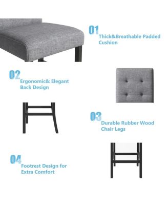 5-Piece Counter Height Dining Set with Upholstered Chairs, 35.4" Square Pub Table and 4 High-Back Stools for Kitchen or Dining Room