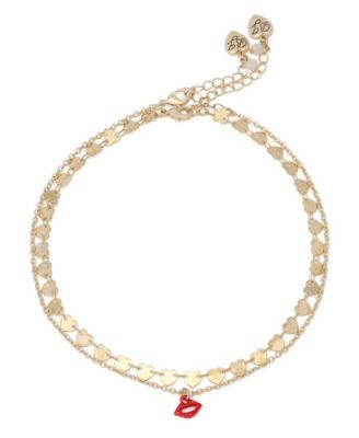 Red Love Spell Heart Lips Choker Necklace Set