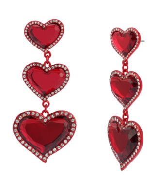 Faux Stone Love Spell Heart Linear Earrings