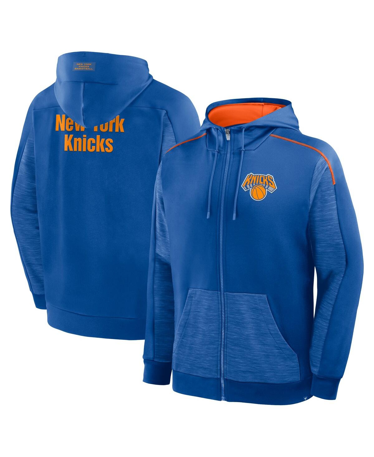 Fanatics Men's Blue New York Knicks Back Door Cut Play Defender Full-Zip Hoodie