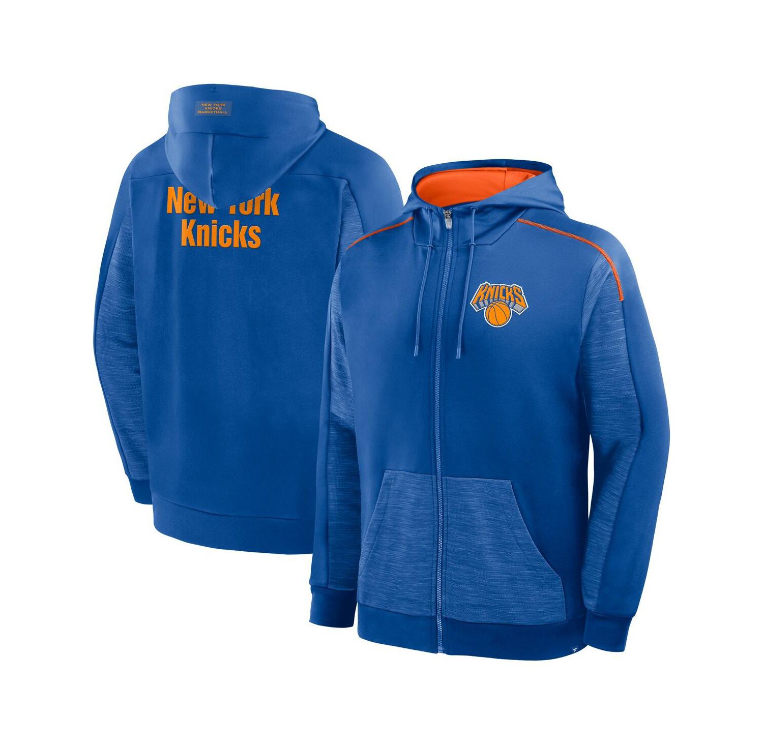 Men's Blue New York Knicks Back Door Cut Play Defender Full-Zip Hoodie