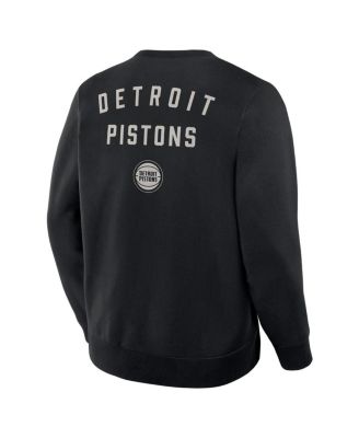Men's Black Detroit Pistons Crossover Collection Defensive Rotation Drill Premium Pullover Sweatshirt