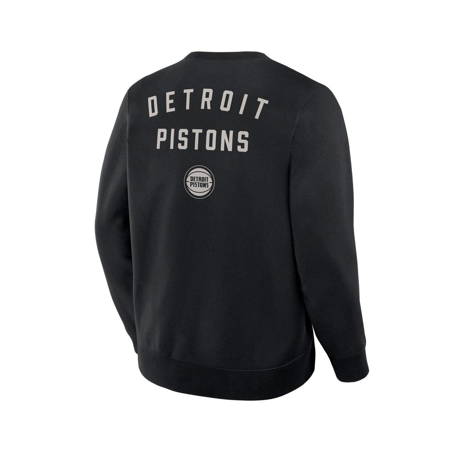 Men's Black Detroit Pistons Crossover Collection Defensive Rotation Drill Premium Pullover Sweatshirt