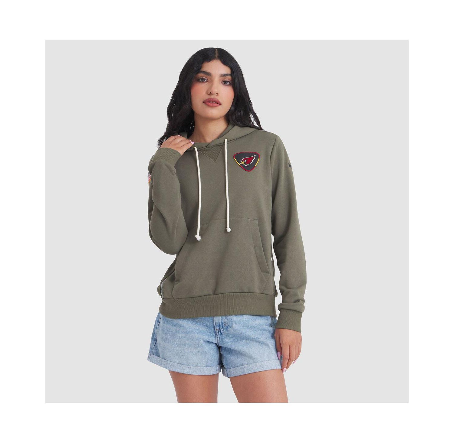 Women's Olive Arizona Cardinals 2025 Salute to Service Sideline Standard Issue Dri-FIT Hoodie