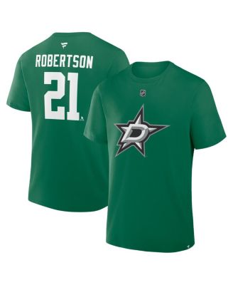 Men's Jason Robertson Kelly Green Dallas Stars Authentic Stack Name & Number T-Shirt