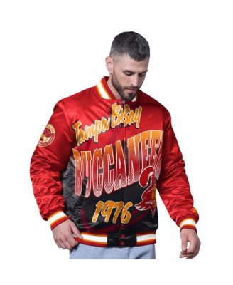 Men's Red Tampa Bay Buccaneers Retro Pass Rush Varsity Full-Snap Jacket