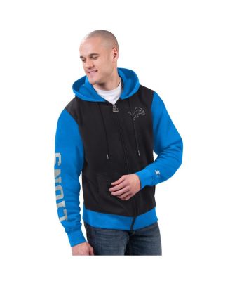 Men's Black/Blue Detroit Lions Thursday Night Gridiron Full-Zip Hoodie