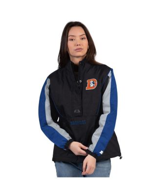 Women's Black/Navy Denver Broncos Thursday Night Gridiron Half-Zip Jacket