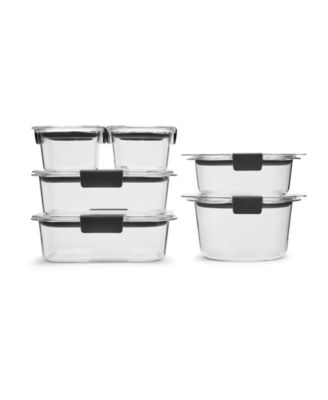 Brilliance 12-Pc. Round and Rectangular Leak Proof Food Storage Containers Set