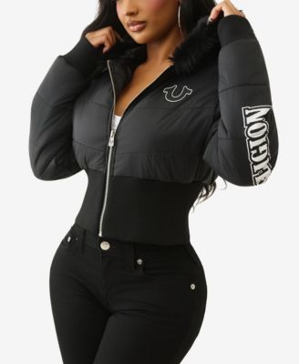 Women's Shrunken Hooded Puffer Jacket