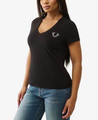 Women's Crystal Buddha V Neck T-Shirt