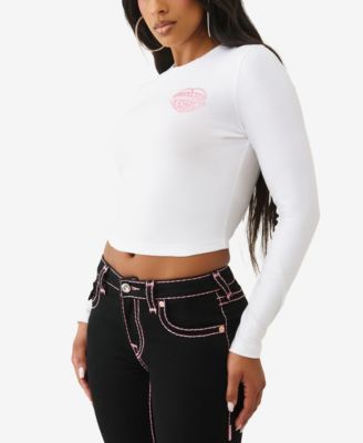 Women's Long-Sleeve Glitter Puff Heritage Baby T-Shirt