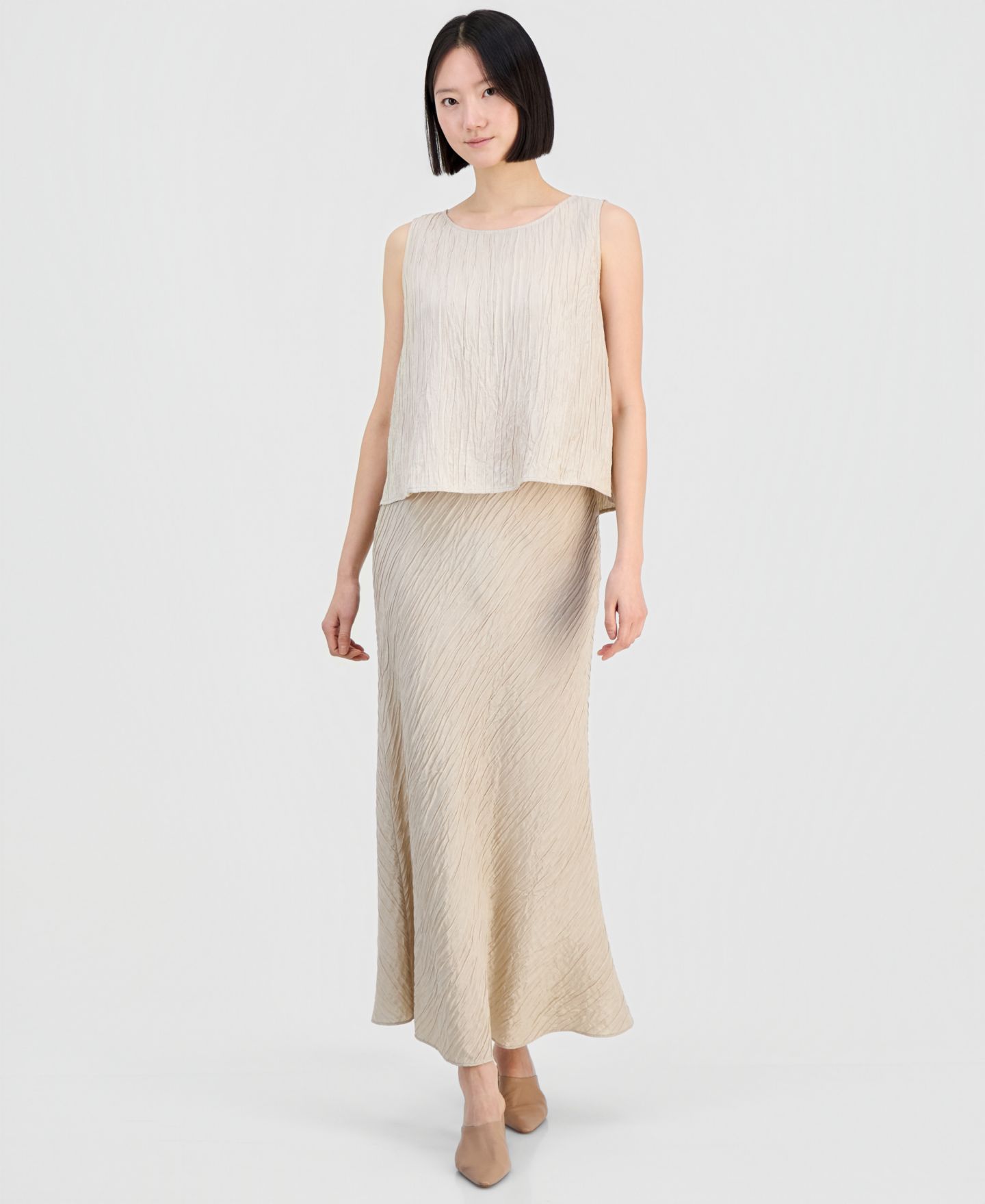Женская юбка Eileen Fisher Silk Textured Pull-On, цвет: Parus — фото 1