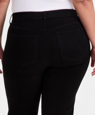 Plus Size Pull-On Shaping High-Rise Straight-Leg Jeans, Macy's Exclusive