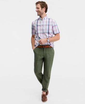 Men's Ian Plaid Poplin Short-Sleeve Shirt