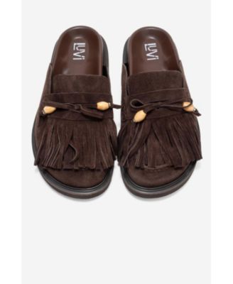 Women Carol Tassel Leather Mule