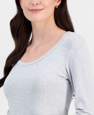 Juniors' Jersey Knit Long-Sleeve Top