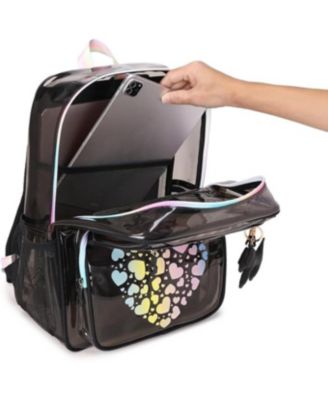 Clear Backpack for School Girls, Heavy Duty TPU Transparent Backpack Stadium Events Approved, Clear Bookbag