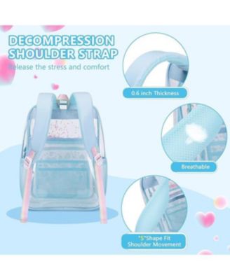 Clear Backpack for School Girls, Heavy Duty TPU Transparent Backpack Stadium Events Approved, Clear Bookbag