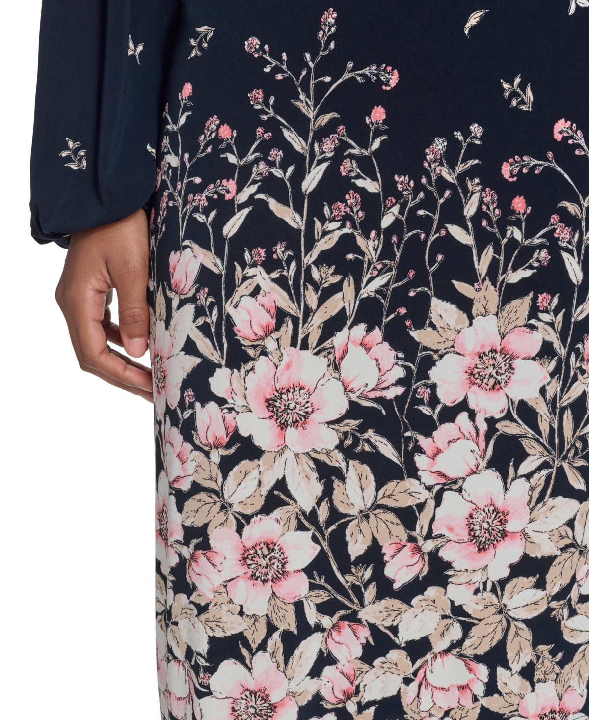 Tommy Hilfiger Petite Placement Print Shift Crewneck Dress