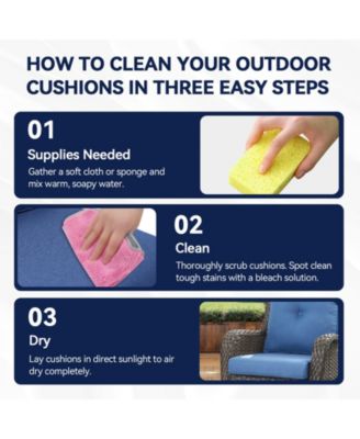 ArcLine 2-Piece CushionGuard Outdoor Lounge Chair Deep Seat Replacement Cushion Set, 22" x 24"