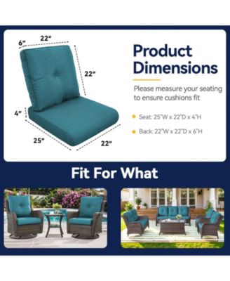 22 in. x 25 in. 4-Piece CushionGuard Deep Seating Outdoor Lounge Chair Replacement Cushions