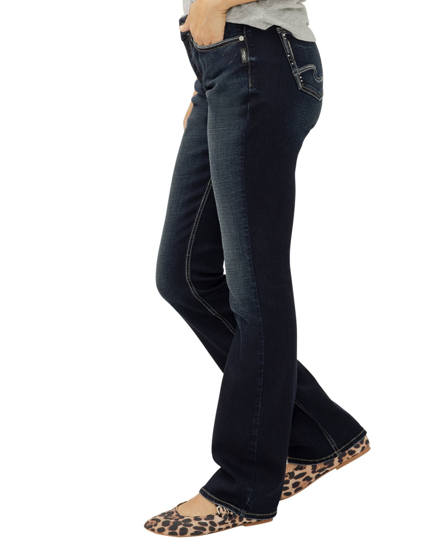 Женские джинсы Silver Jeans Co. Elyse Mid Rise Comfort Fit Slim Bootcut, цвет: Aurora — фото 2